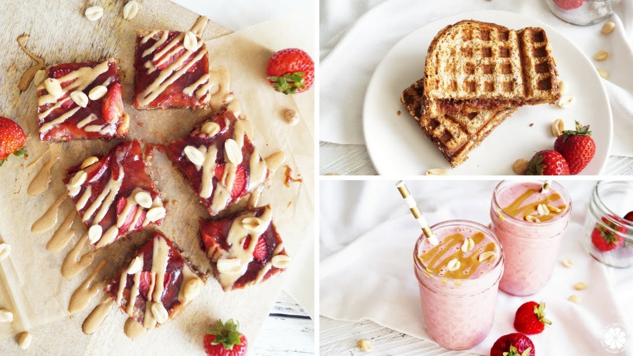 Strawberry peanut butter healthy indian snack