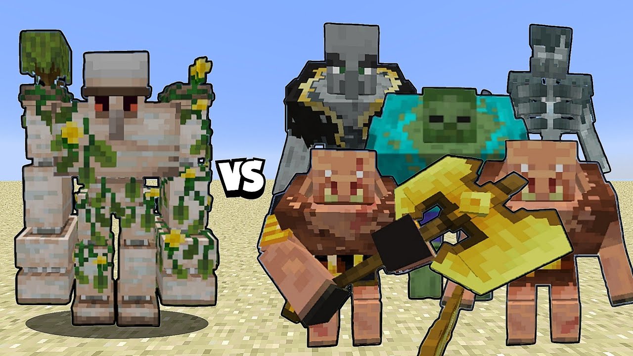 Minecraft: Giant Irongolem Vs All Giant Mobs!! - Mobs Battle ⚔️ - YouTube