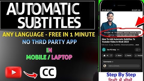 how to add automatic subtitles to youtube video in Hindi 2023