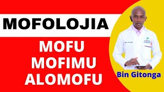 MAANA ya MOFIMU, MOFU, ALOMOFU  katika Mofolojia ya lugha ya kiswahili , AINA ZA MOFIMU