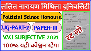 Lnmu Poltical Scince honours syllabus/lnmu Poltical Scince honours part 2/lnmu part 2 exam date 2021