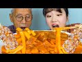 할아버지랑 꾸덕꾸덕 배떡 로제떡볶이 먹방🧡명랑 통모짜핫도그+분모자+중국당면 듬뿍 Noodle TTeokbokki Mukbang