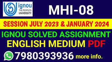 MHI 8 Solved Assignment 2023-24 English, MHI 8 Solved Assignment 23-24, MHI-08 Assignment