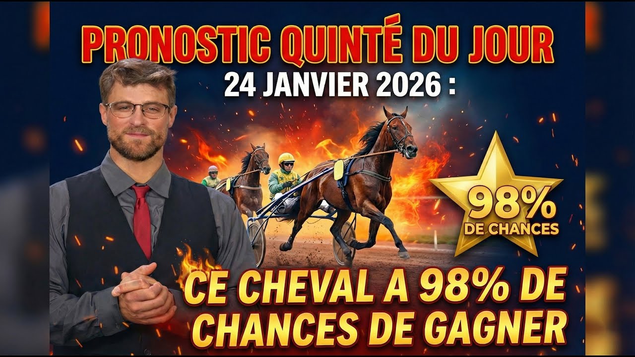 PRONOSTIC QUINTÉ DU JOUR 24 JANVIER 2026 : Ce cheval a 98% de chances de gagner (Analyse Choc)!
