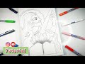 Maa saraswati outline drawing/ step by step tutorial