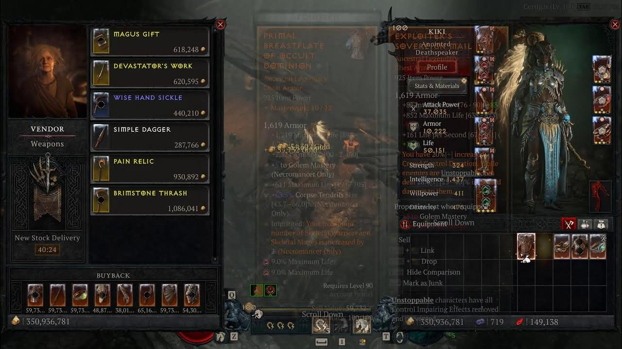 Diablo 4 Season 4 Loot Reborn Necromancer Minions Maxroll Minions endgame build D4 S4 Minions