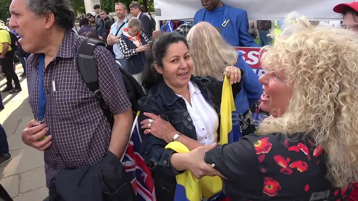 Red Hat Showdown: Trump supporters and protestors scuffle over Trump hat outside Buckingham Palac...