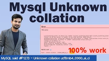 #1273 - Unknown collation: 