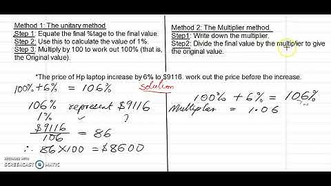 IGCSE: REVERSE PERCENTAGE