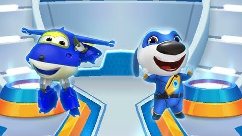 Super wings jett run vs talking Tom Hero dash - Jett Blue vs Super Hank #superwings