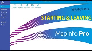 Start and leave MapInfoPro