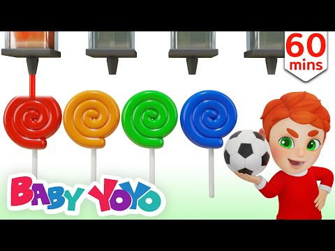 The Colors Song (Soccer Candy) with Chu Chu + more nursery rhymes & Kids songs - Baby yoyo