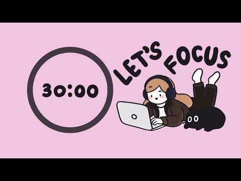 Pink Noise Pomodoro 30 x 3 | ADHD Focus | Let's work together! 🩷