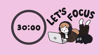 Pink Noise Pomodoro 30 x 3 | ADHD Focus | Let's work together! 🩷