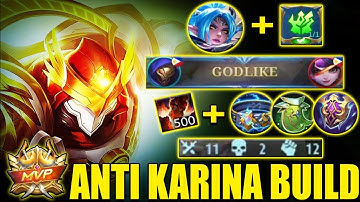 ALDOUS NEW BUILD VS TANK KARINA W/ JUNGLE EMBLEM! COUNTER META BUILD! ALDOUS BEST BUILD 2022 - MLBB
