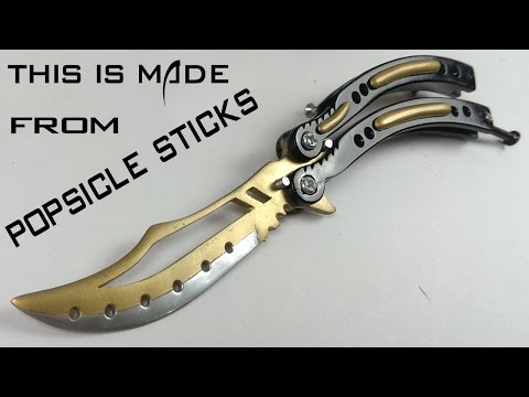 Making a REPLICA of CRoutestterfly knife from POPSICLE STICKS