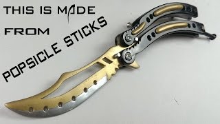 Изготовление РЕПЛИКИ из CSGO Butterfly knife из папиросных палочек