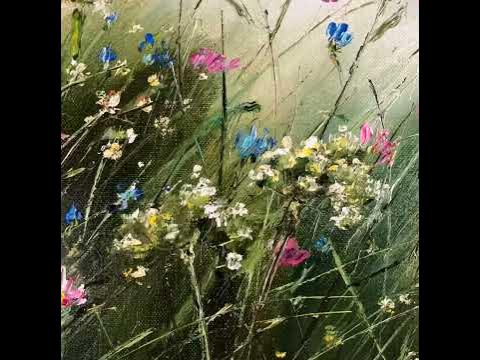 Картина маслом Разнотравье - YouTube