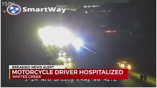 Motorcyclist injured in crash on I-24