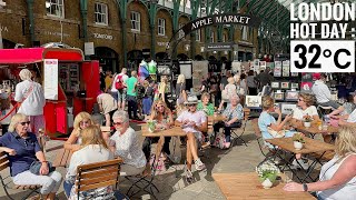 London City Street Walking Tour | Hot Day in Central London 2023 | London Summer Walk [4K HDR]