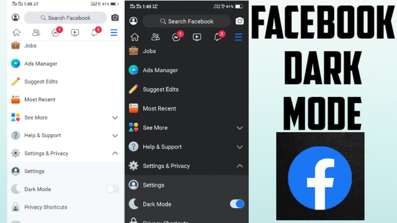 How To Enable Dark Mode On Facebook // Facebook Par Dark Mode Kaise ...
