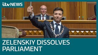 Ukraine President Zelenskiy dissolves Parliament after being sworn in | ITV News