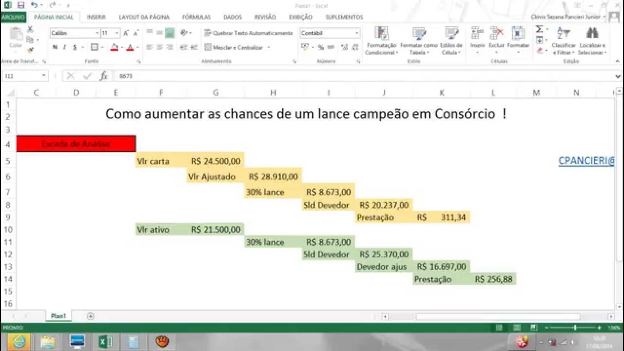 CONSÓRCIO: COMO CALCULAR UM LANCE CAMPEÃO ! - YouTube