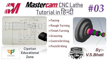 Mastercam Lathe Tutorial - Facing || Rough Turning || Finish Turning || Groove || Drill || Tutorials