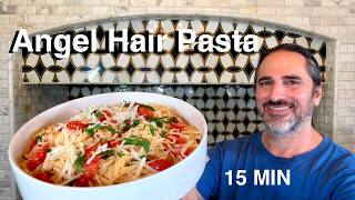 15-Minute Garlic Tomato Angel Hair Pasta