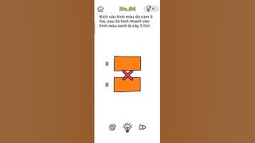 Brain out-Level 54:click on the orange image 3 times, then quickly click on the green image 5 times.