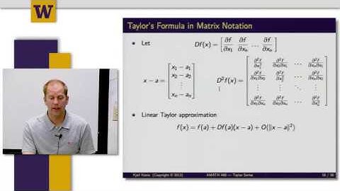 Mathematical Methods for Quantitative Finance 8 8 W7 2 3 – Taylor’s Formula for Functions of Several