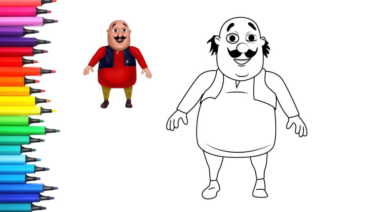 Motu Patlu Drawing, Painting & Coloring For Kids and Toddlers_ Kids Art