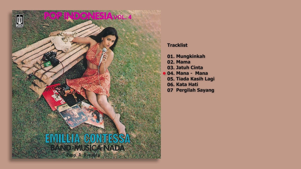 LP Indonesia「 Emillia Contessa 」インドネシア Tropical Girls 南洋 Psych Garage Soul Pop 70's 幻稀少盤 人気歌手  Pop Indonesia