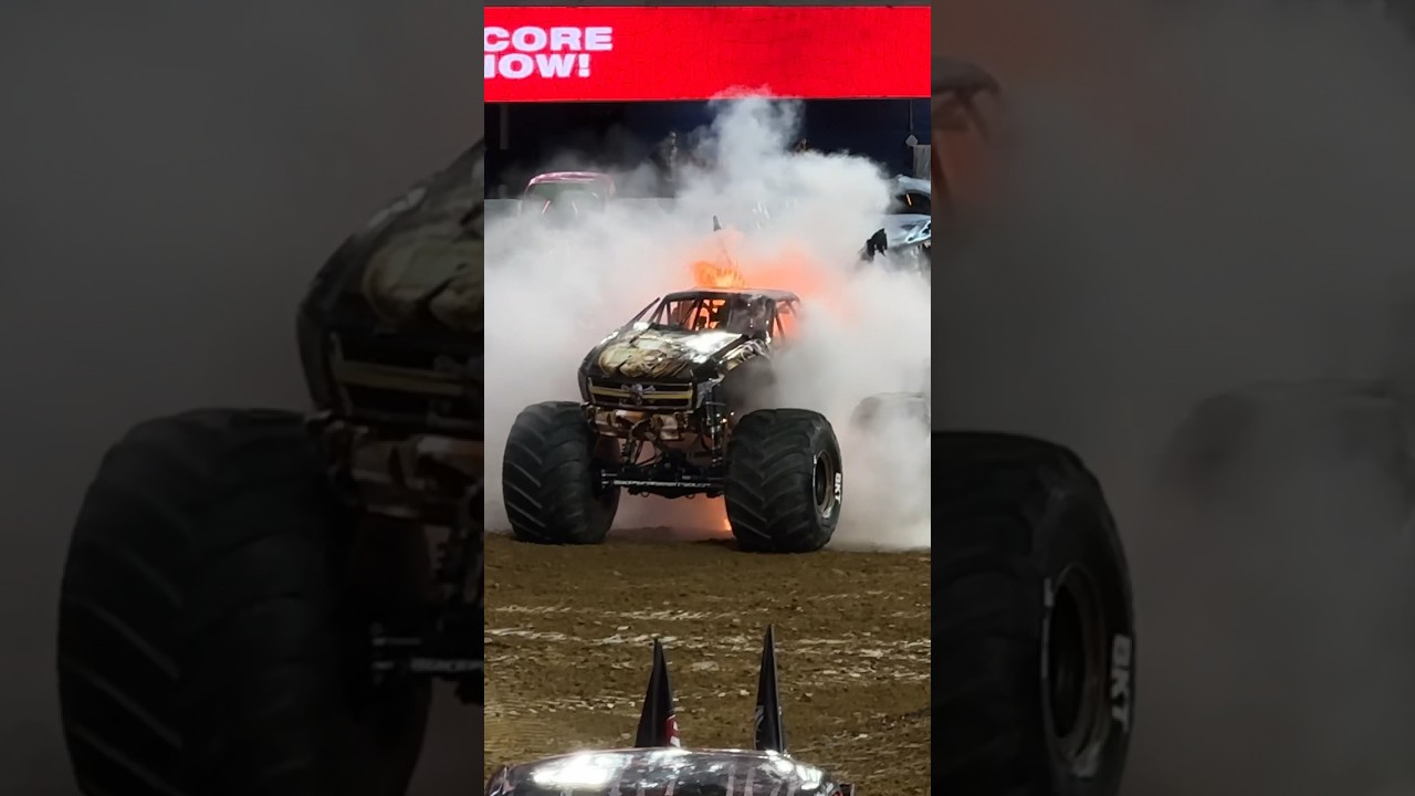 MONSTER TRUCK CATCHES ON FIRE 🔥 