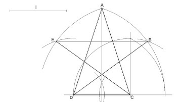 How to draw a five pointed star given distance between vertices