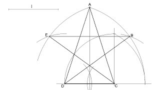 How to draw a five pointed star given distance between vertices