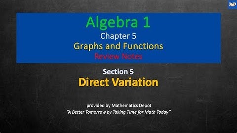 Algebra 1 5 5 Direct Variation