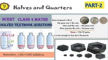 HALVES AND QUARTERS Class 4 Maths हिंदी में | Chapter 9 (PART-2) Solved Text Questions | NCERT CBSE