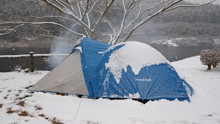 ２日目 #ソロキャンプ 東古谷湖でお隣さんのドイツ軍パップテントと薪ストーブを見学！solo camp in japan