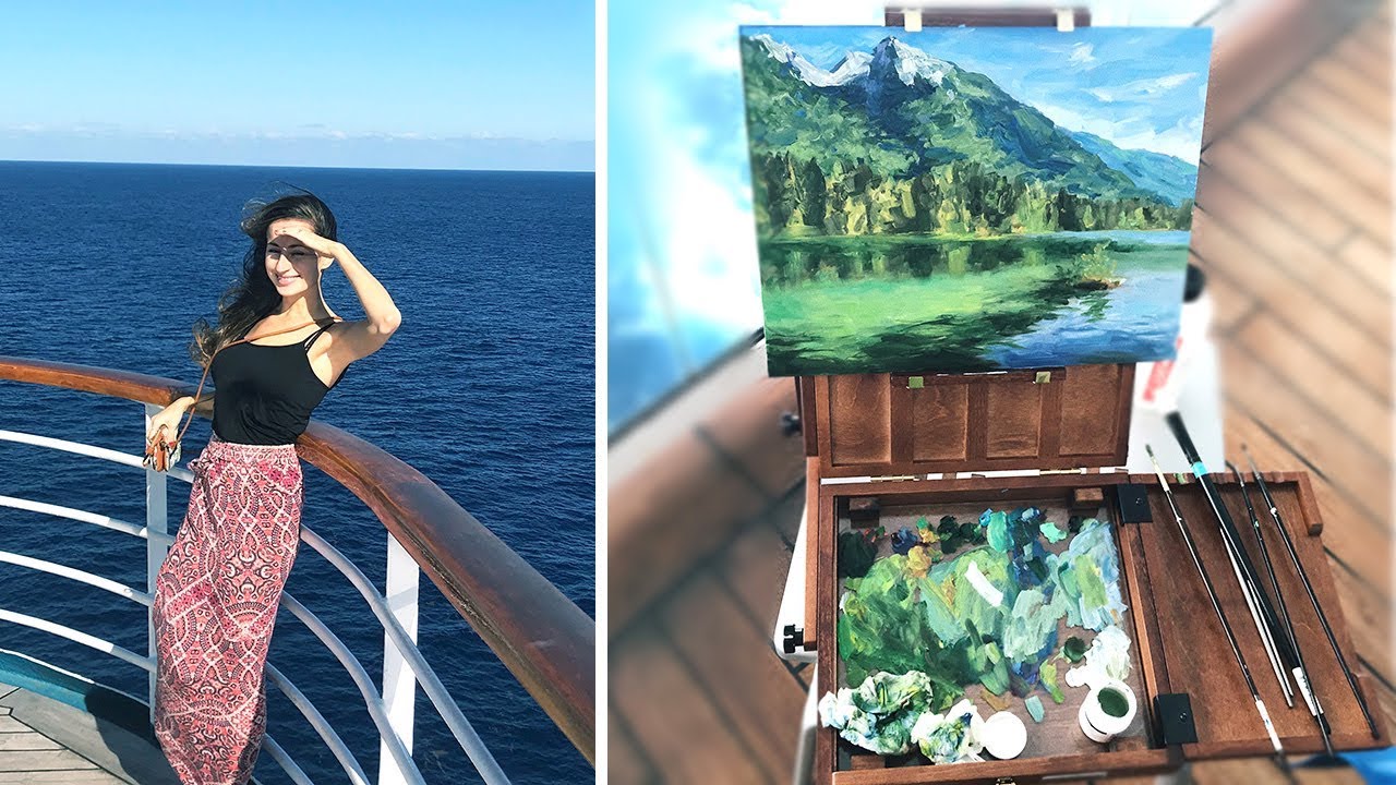 Oil Painting On A Cruise - Artist Travel | Lena's Art Diary #15