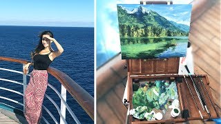 Oil Painting On A Cruise - Artist Travel | Lena's Art Diary #15