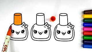 Color Your Nails How to Color Nail Polish Bottles Coloring Page for Kids