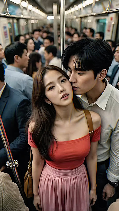 Beautiful Korean Girl in 지하철 Rush Hour Chaos 😱