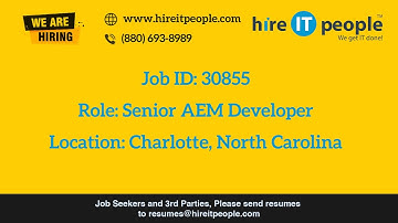 Sr AEM Developer Jobs, Charlotte, NC | Job ID 30855