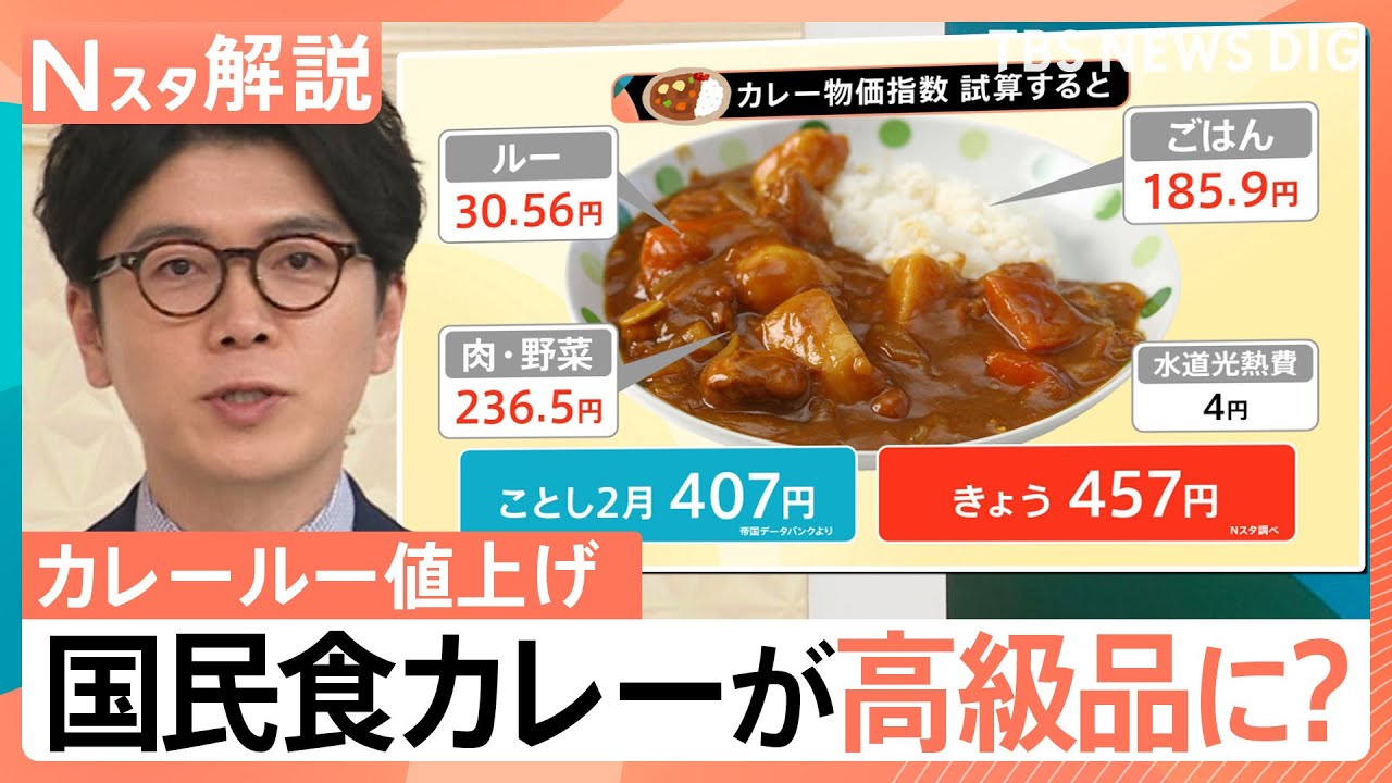 国民食カレーが高級品に？ カレールー値上げ 家庭で1食400円超え、カレーにも“1000円の壁”？ 街で調査【Nスタ解説】｜TBS NEWS DIG