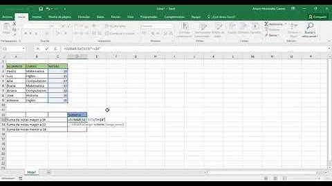 Funcion sumar si Excel 2016