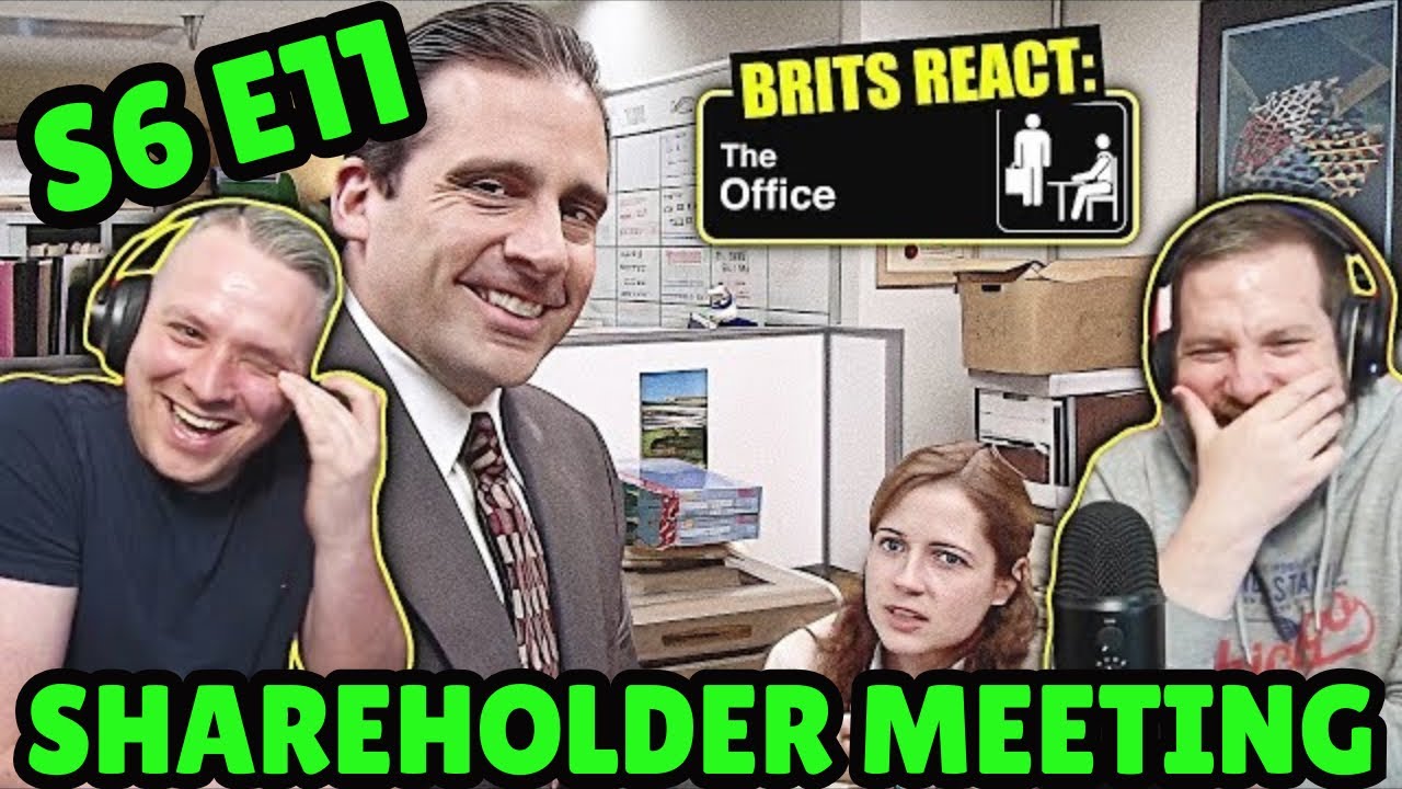British Guys HILARIOUS The Office Reaction | Season 6 Episode 11 (Shareholder Meeting)
