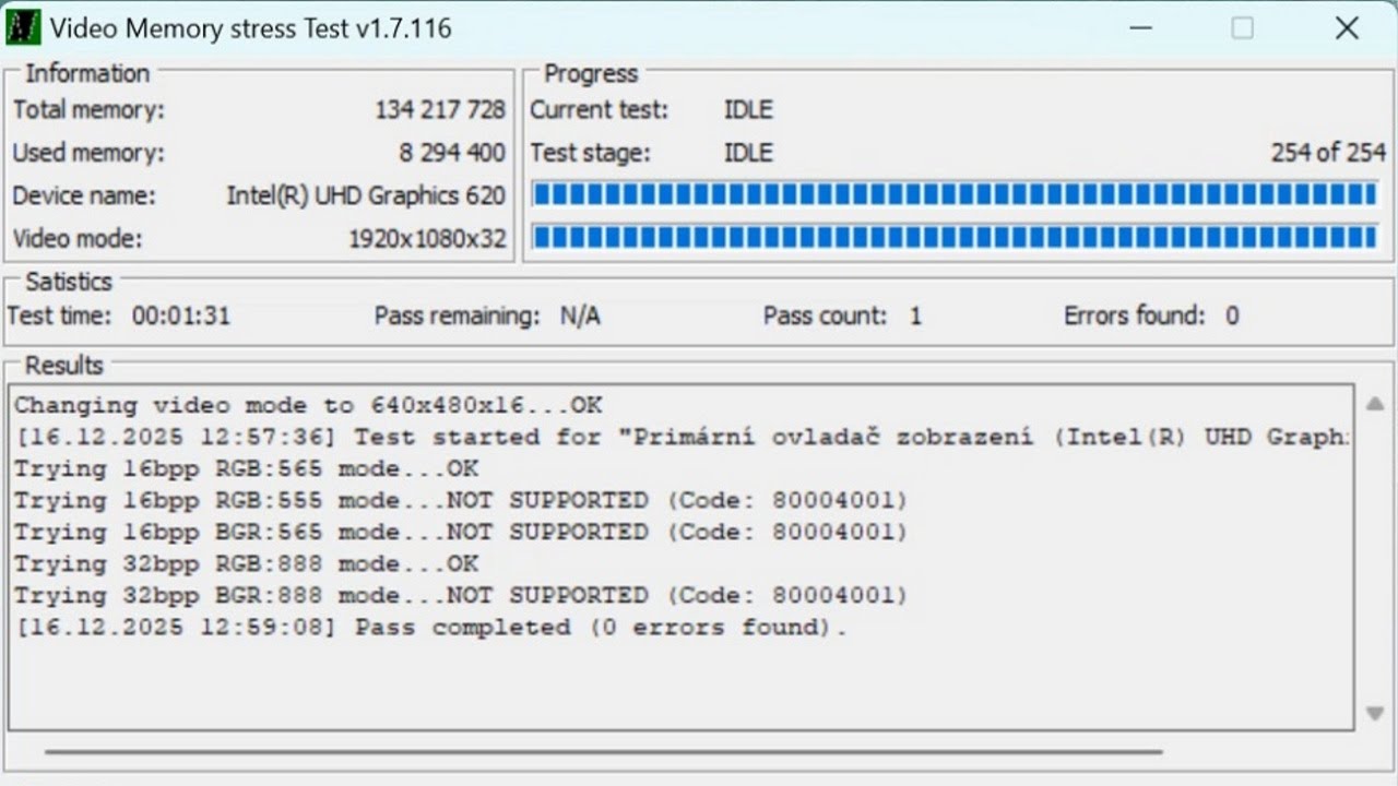 Video Memory Stress Test