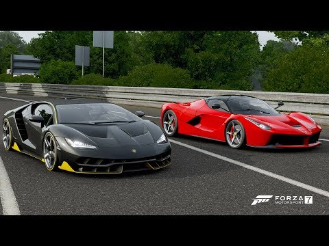 forza-7-drag-race:-lamborghini-centenario-vs-ferrari-laferrari-(rematch)