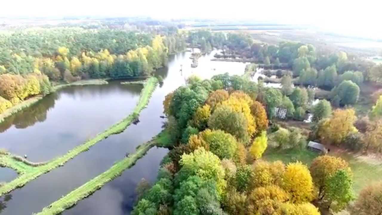 Widok z Drona Skierniewice - Strobów ( stawy) - YouTube